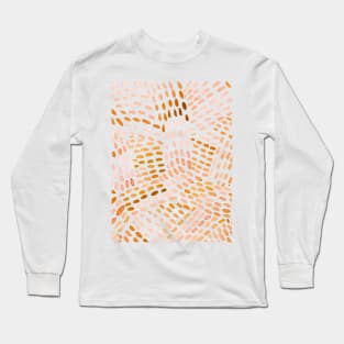 Watercolor dotted lines - orange Long Sleeve T-Shirt